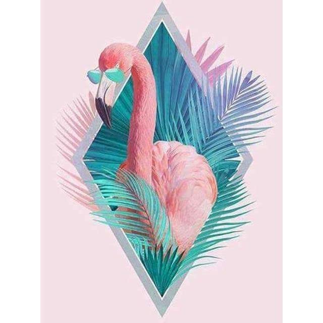Amazon | 数字でペイント 動物 フラミンゴ キャンバスに描く 手描きの
